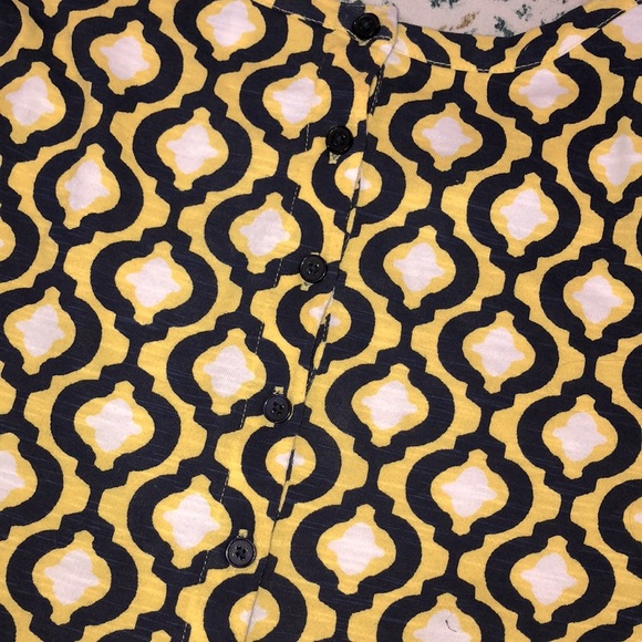 Crown & Ivy size small yellow & blue preppy top - Picture 8 of 8